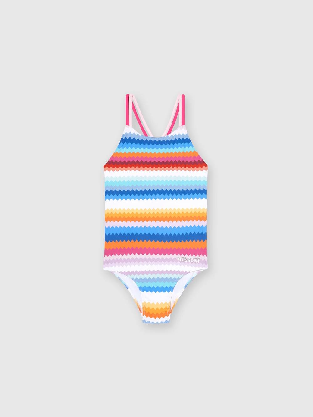 M Missoni Costume intero zig zag con scritta logo
