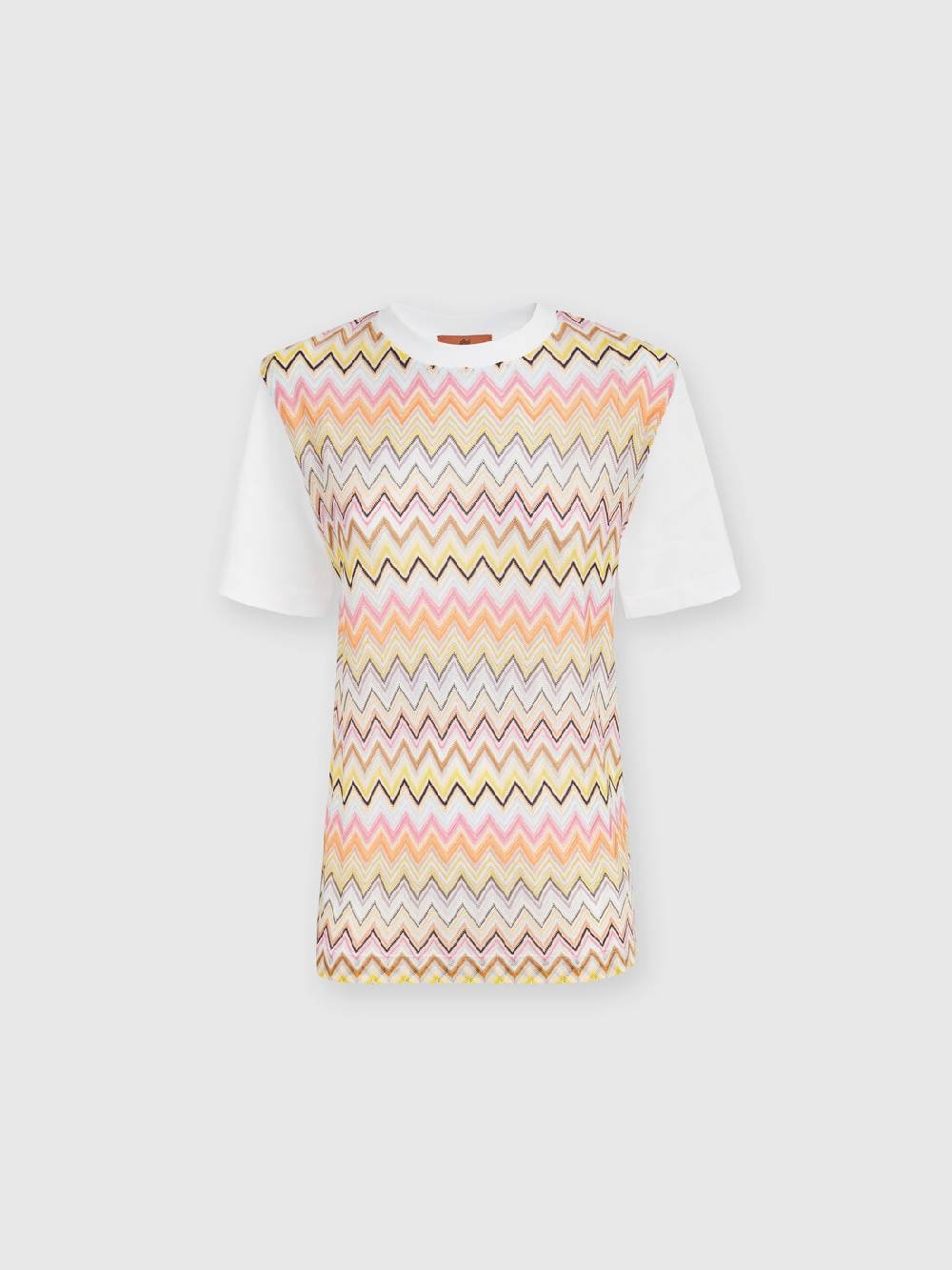 M Missoni T-shirt in jersey di cotone con inserti chevron Consegna Veloce