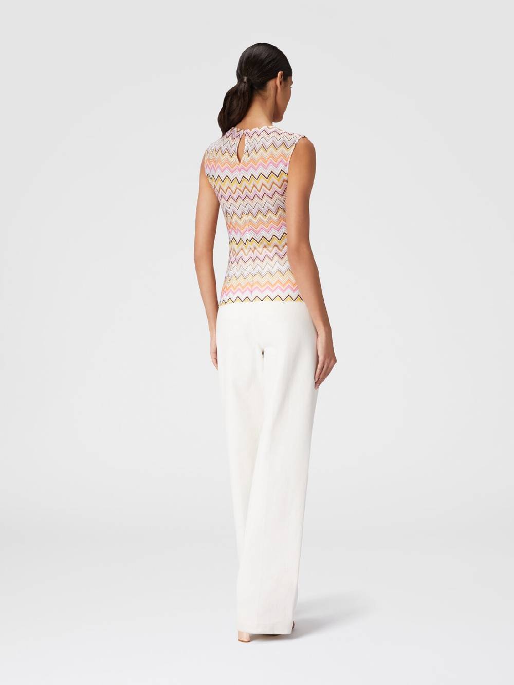 M Missoni Top senza maniche con scollatura arricciata Fino Al -60%