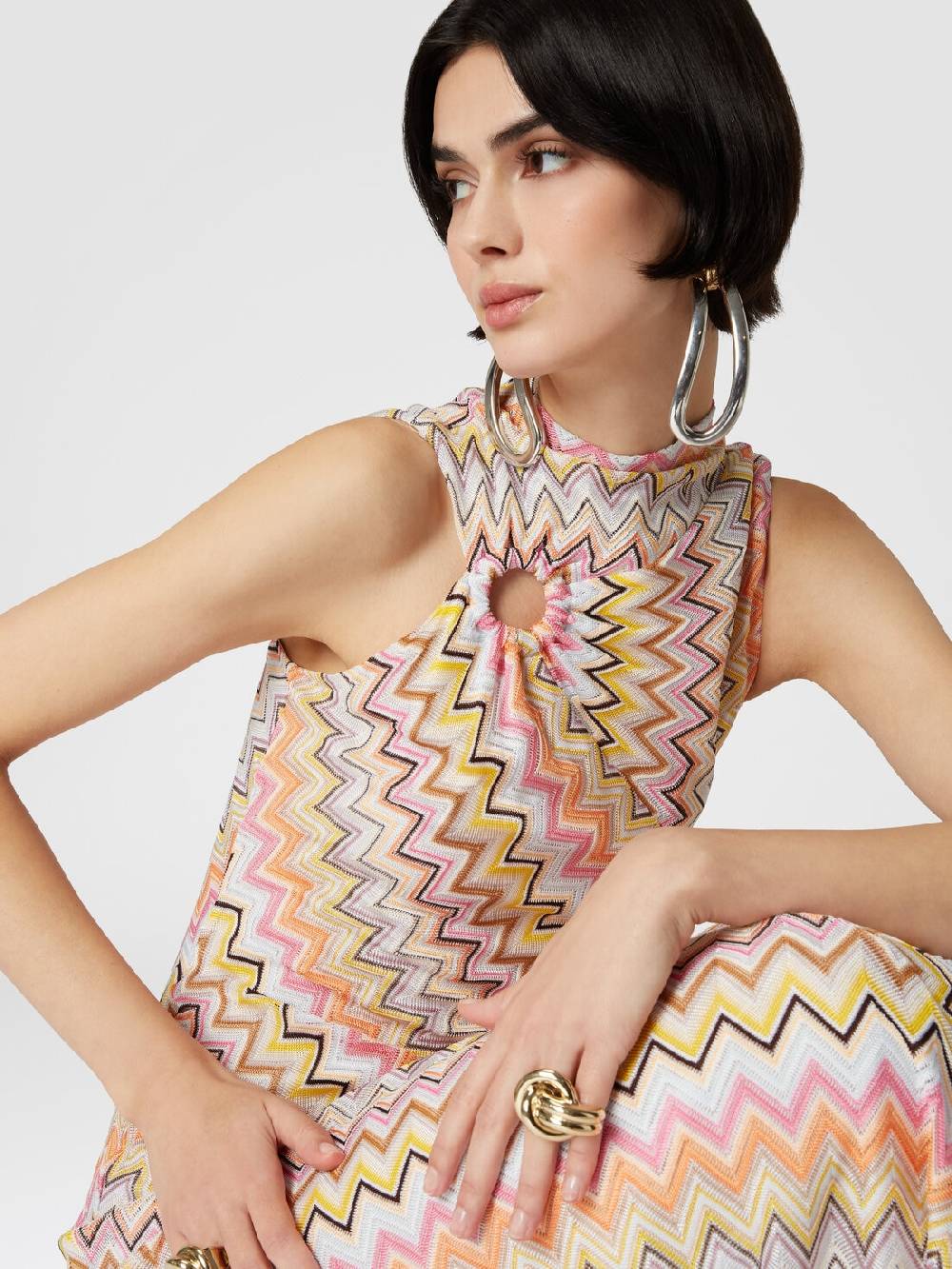 M Missoni Abito lungo senza maniche con scollatura arricciata Shopping Online