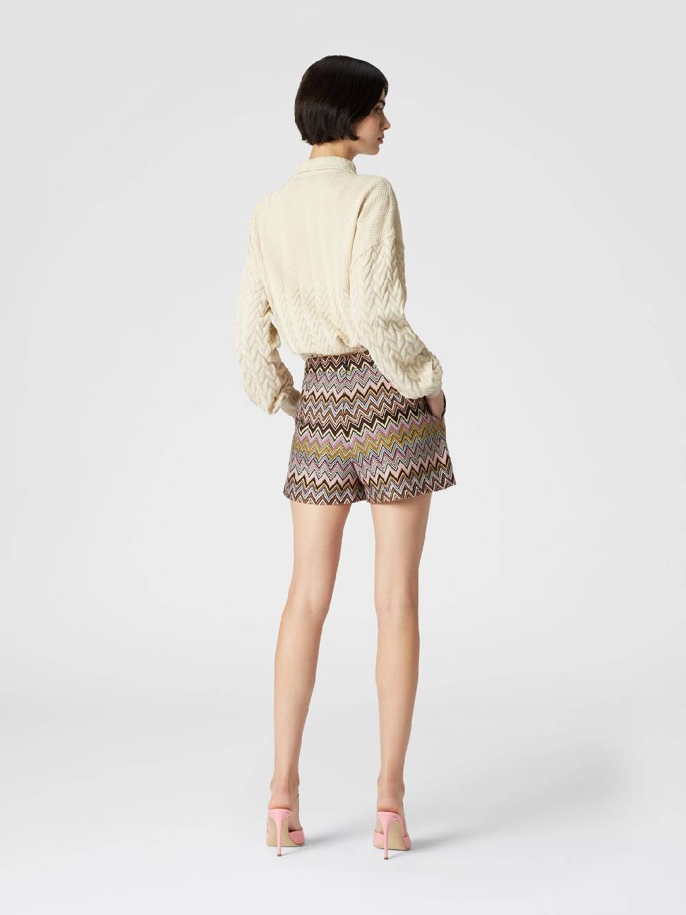 M Missoni Polo a maniche lunghe con chevron tono su tono Affare Del Giorno