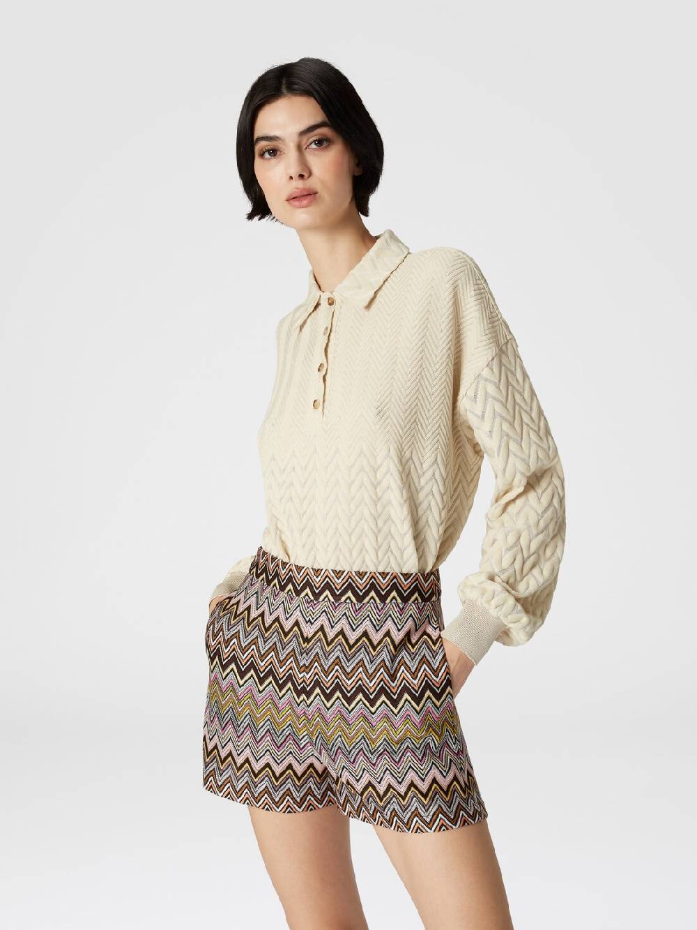M Missoni Shorts in viscosa zig zag Prezzo Ridotto
