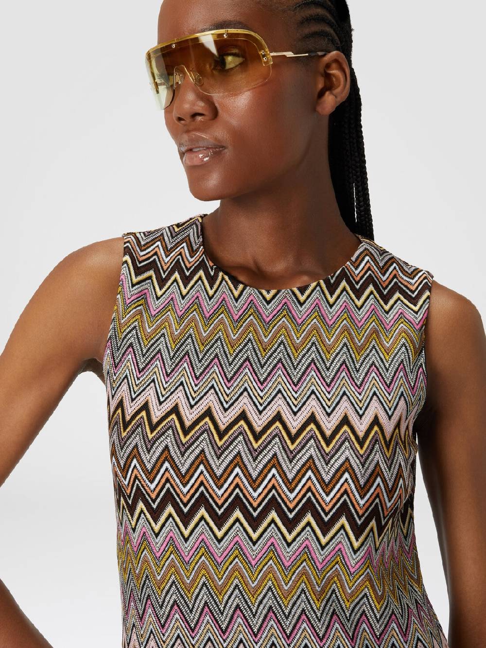 M Missoni Mini-abito senza maniche in viscosa zig zag Sottocosto