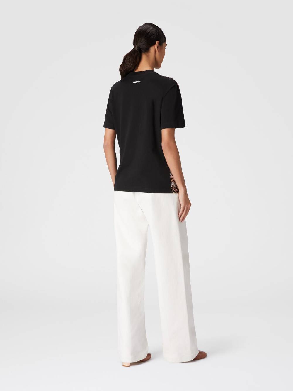 M Missoni T-shirt in jersey di cotone con inserti chevron Convenienza