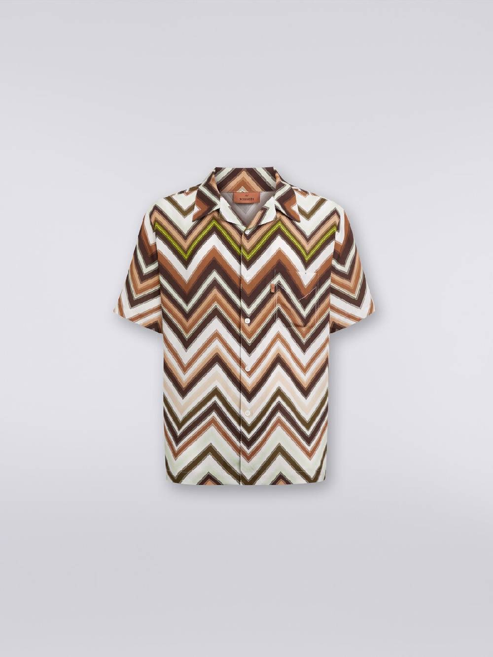 M Missoni Camicia a maniche corte in viscosa con stampa chevron Sconto