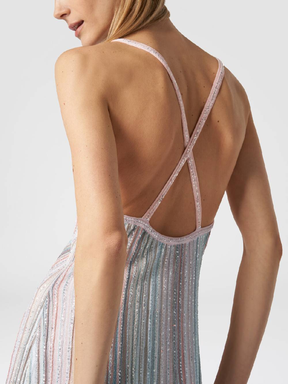 M Missoni Mini-abito in maglia a righe verticali con paillettes Economico