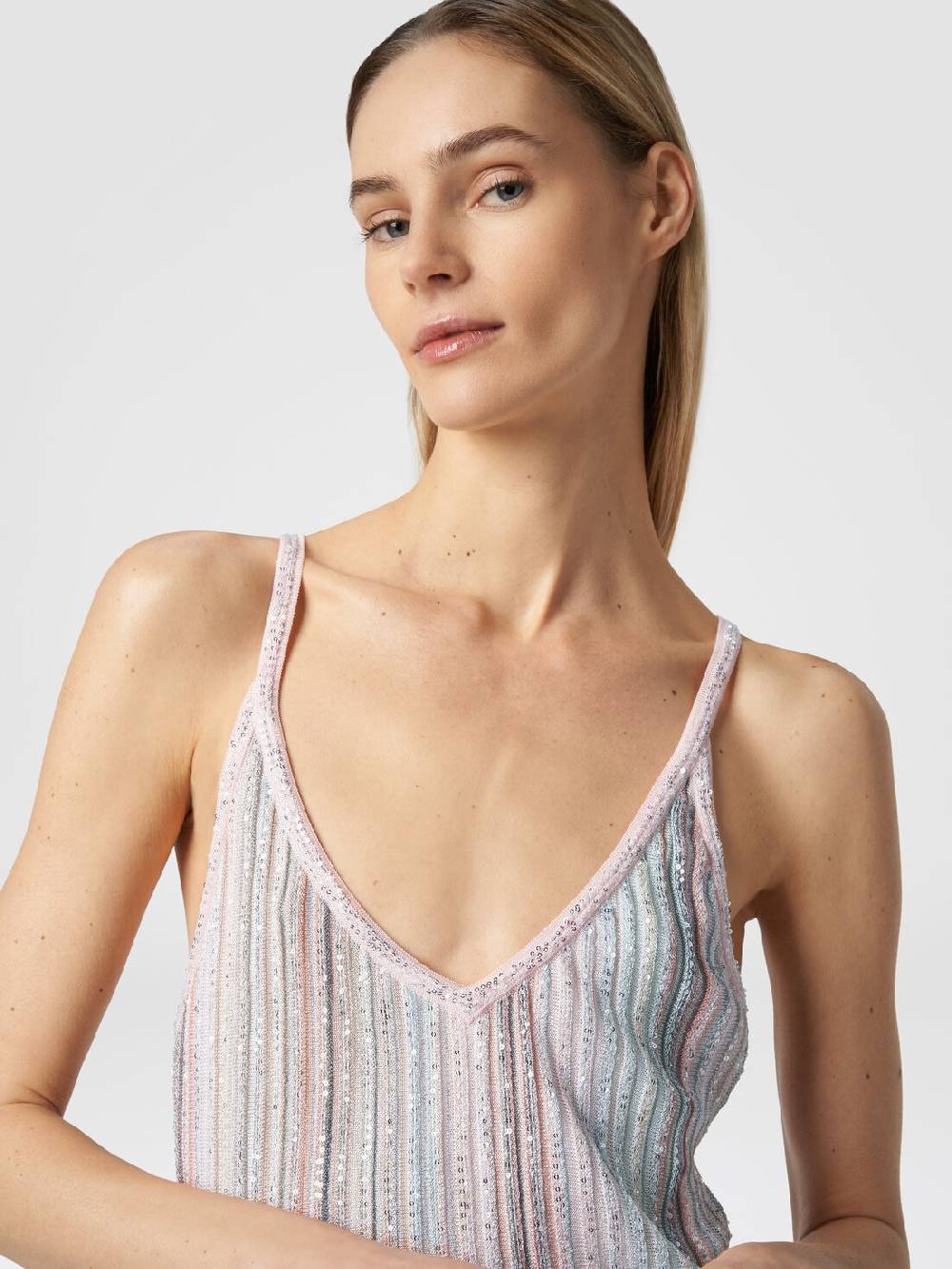 M Missoni Mini-abito in maglia a righe verticali con paillettes Economico