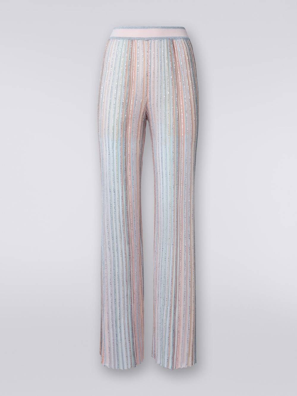 M Missoni Pantaloni in maglia a righe verticali con paillettes Online