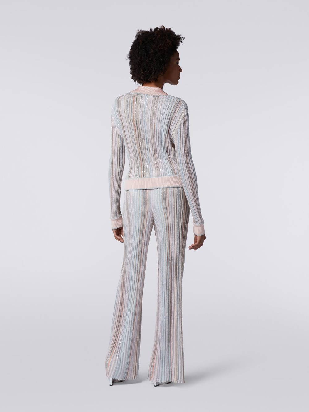 M Missoni Pantaloni in maglia a righe verticali con paillettes Online