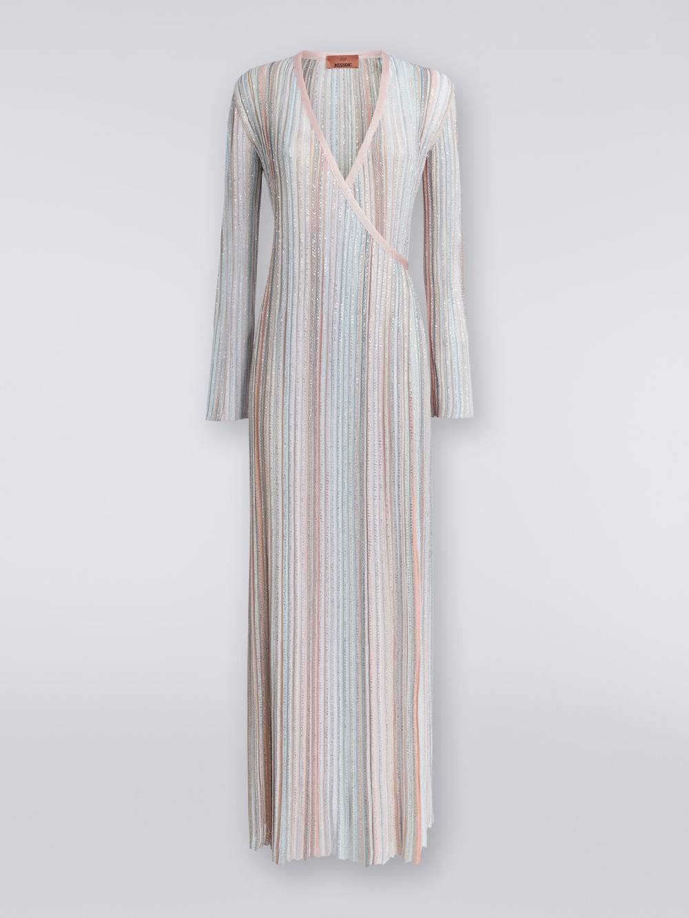 M Missoni Abito lungo con chiusura a portafoglio e paillettes Outlet