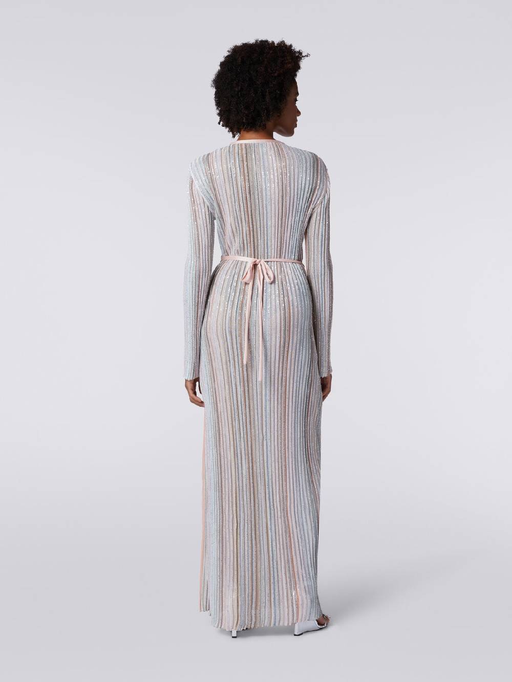 M Missoni Abito lungo con chiusura a portafoglio e paillettes Outlet