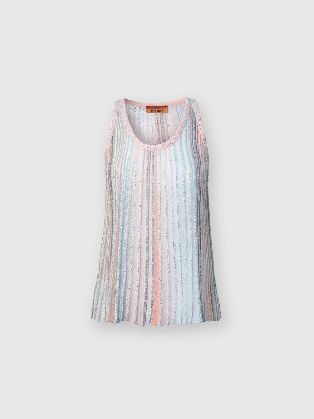 M Missoni Canottiera in maglia a righe verticali con paillettes Saldi