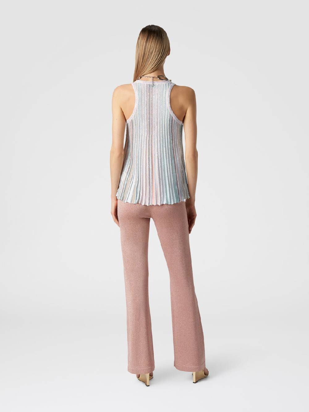 M Missoni Canottiera in maglia a righe verticali con paillettes Saldi