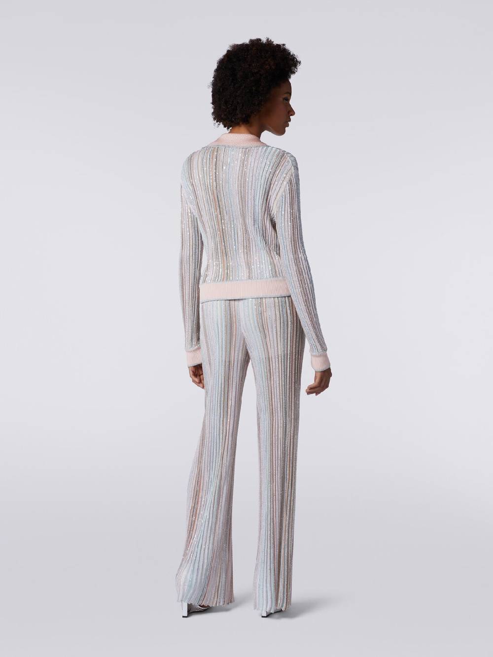 M Missoni Top a maniche lunghe con righe verticali e paillettes Offerte