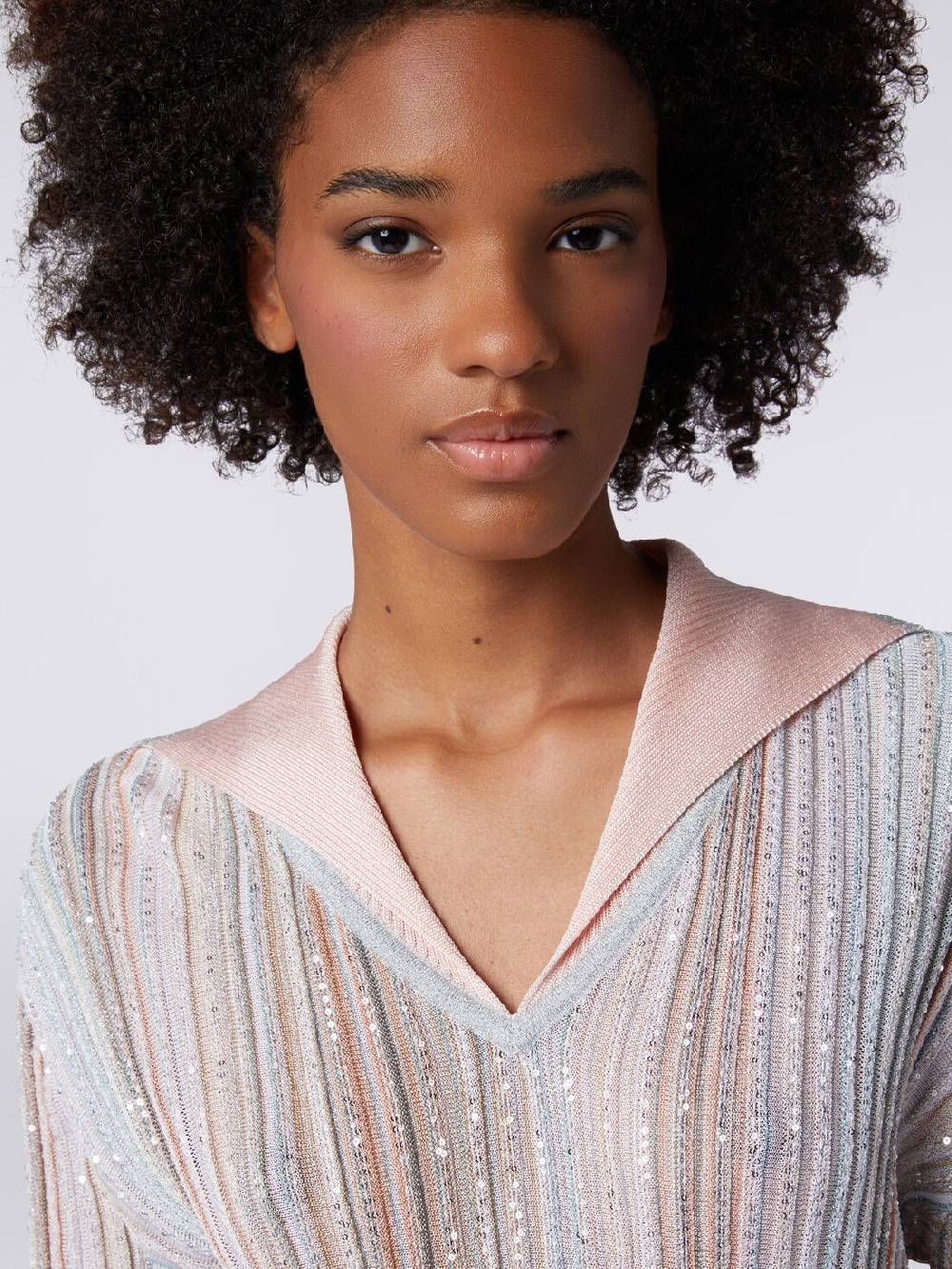 M Missoni Top a maniche lunghe con righe verticali e paillettes Offerte