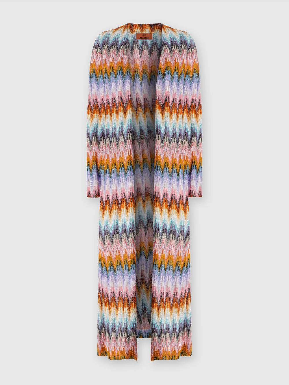 M Missoni Cardigan lungo in maglia zig zag lamé Vendita Calda