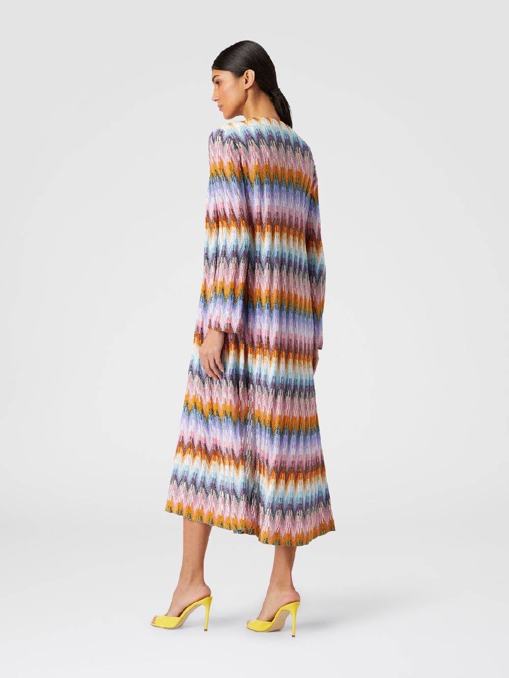 M Missoni Cardigan lungo in maglia zig zag lamé Vendita Calda