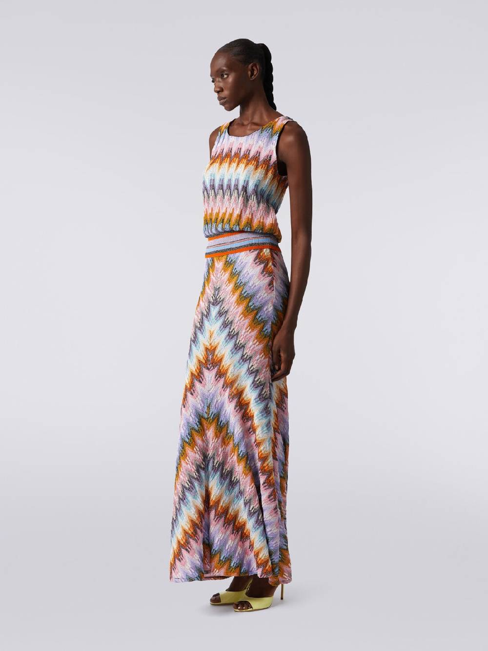M Missoni Top senza maniche in viscosa zig zag con lurex Vendita Economica