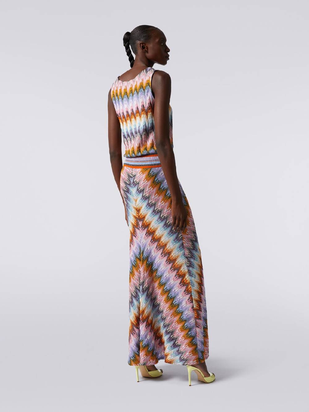 M Missoni Top senza maniche in viscosa zig zag con lurex Vendita Economica