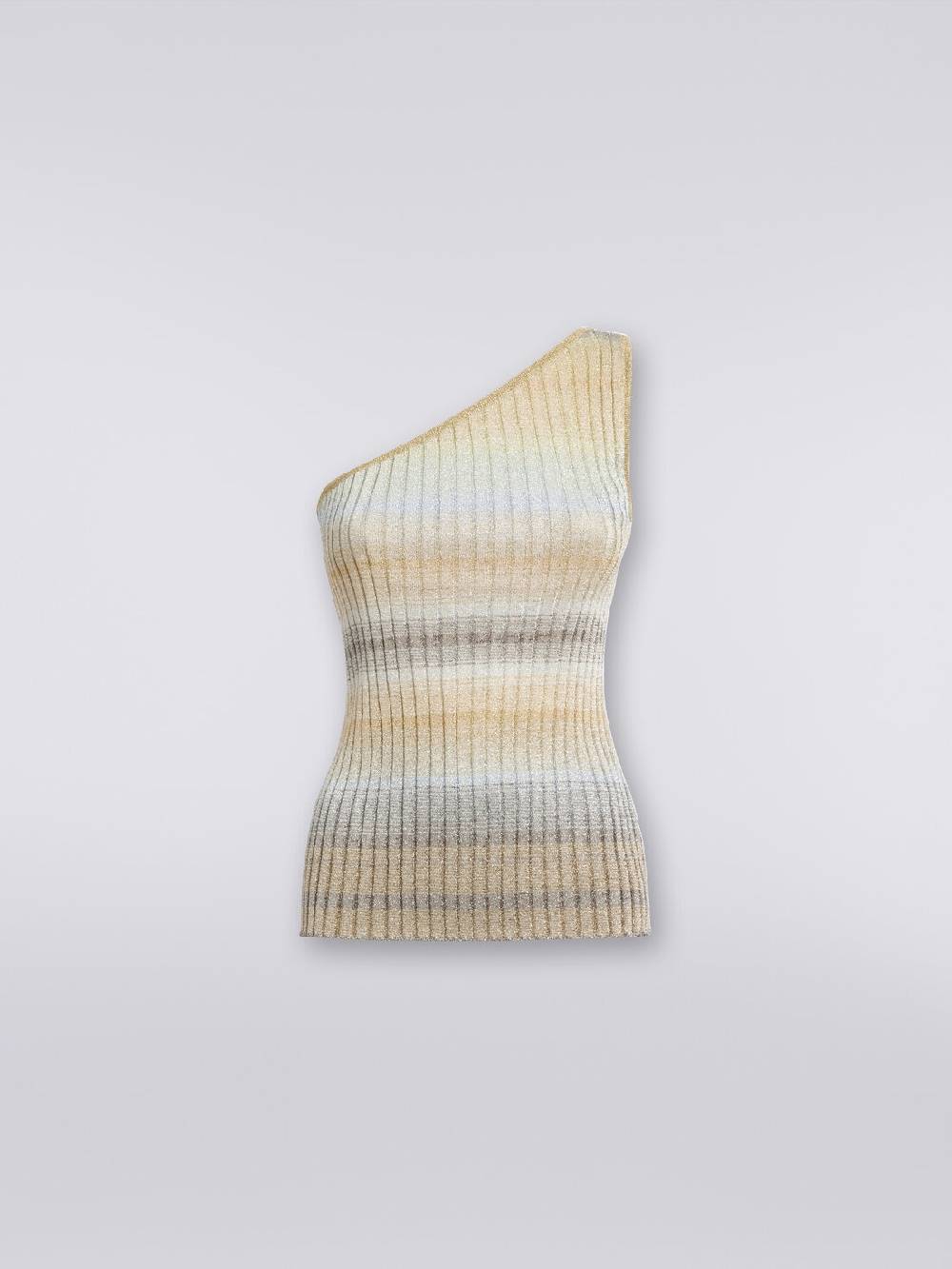M Missoni Top monospalla in viscosa lamé a costine I Più Venduti