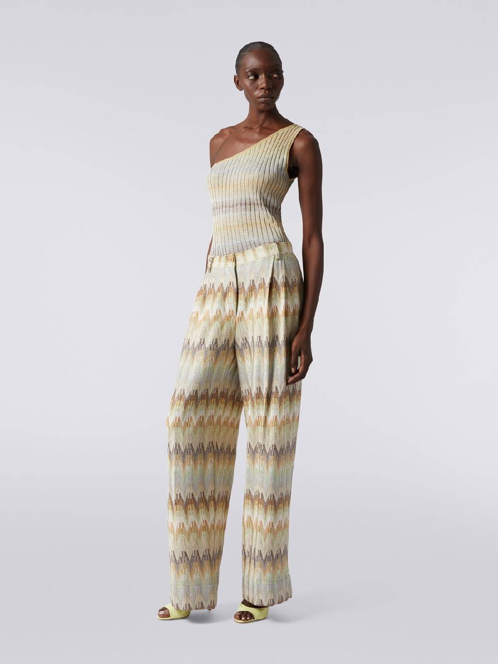 M Missoni Pantaloni classici in viscosa zig zag con lurex Vendite Flash
