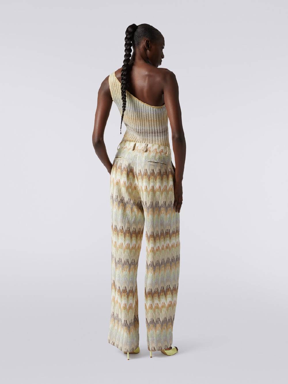 M Missoni Pantaloni classici in viscosa zig zag con lurex Vendite Flash