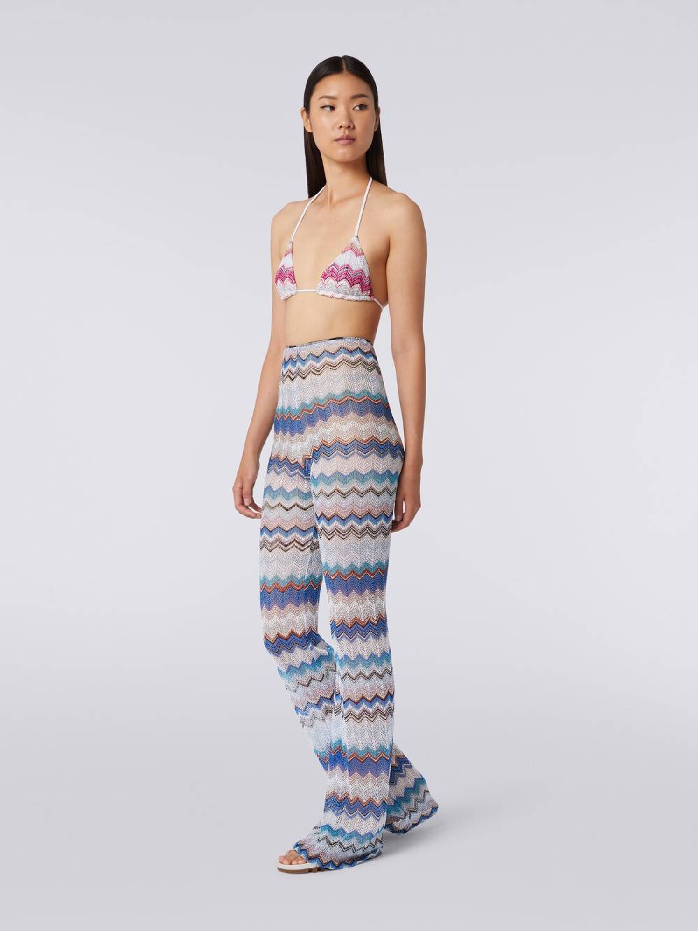 M Missoni Pantaloni copricostume in crochet zig zag con lurex 2025