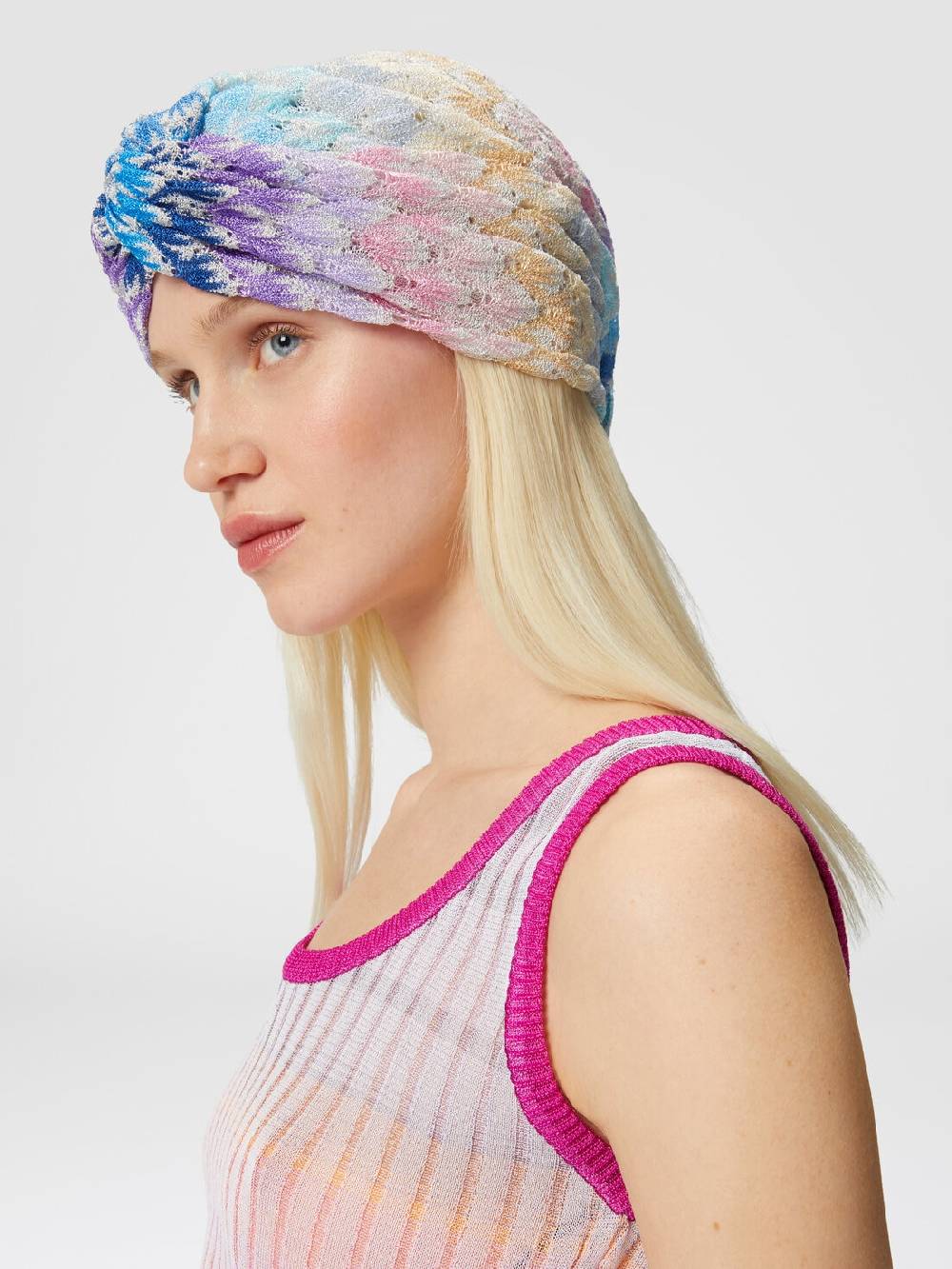 M Missoni Turbante in viscosa lamé Nuovo
