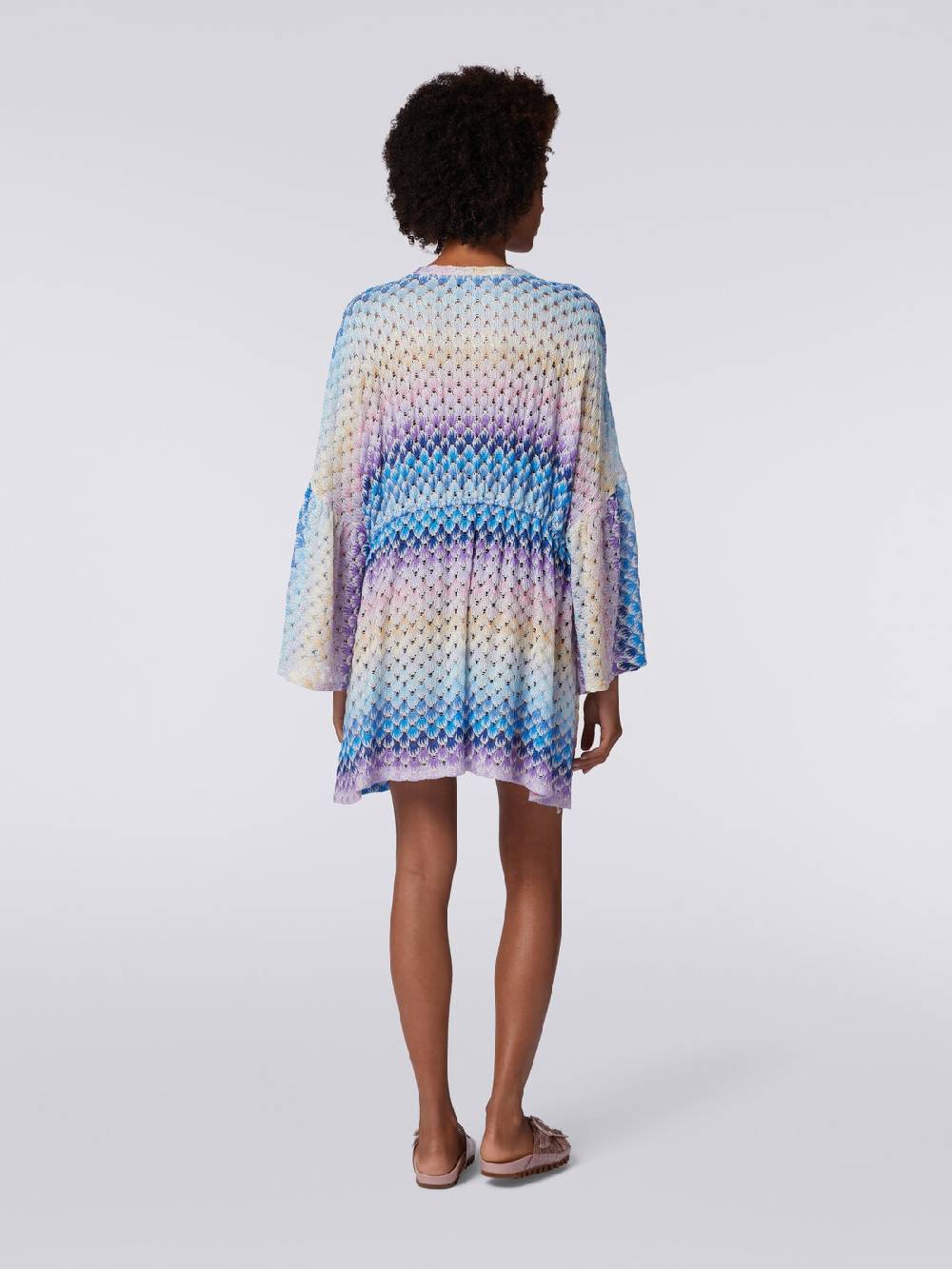 M Missoni Caftano copricostume corto effetto pizzo con lurex Vendita