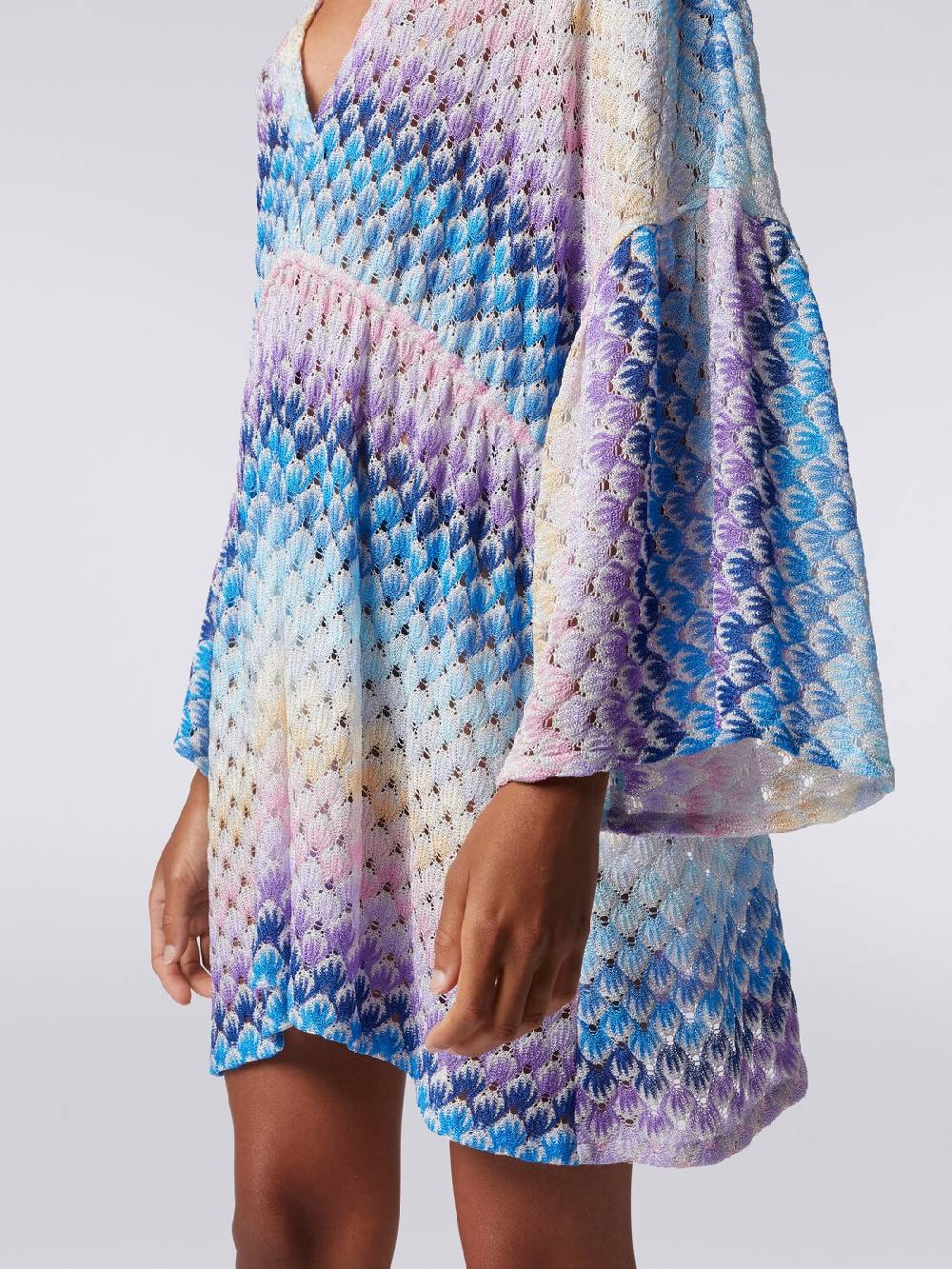 M Missoni Caftano copricostume corto effetto pizzo con lurex Vendita