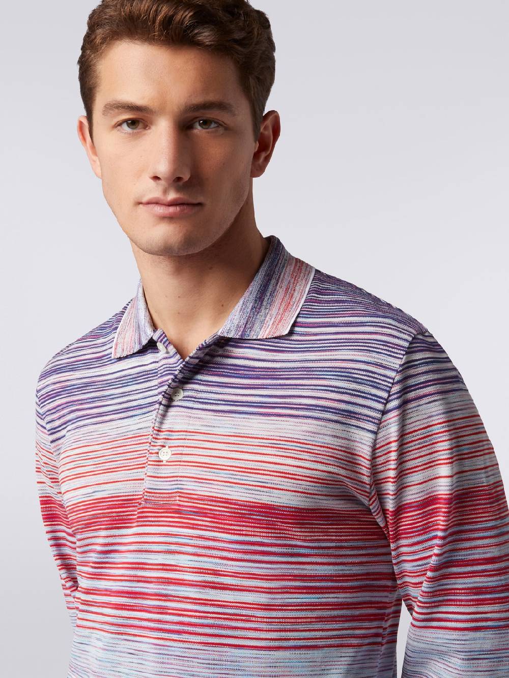 M Missoni Polo a maniche lunghe in viscosa fiammata Qualità Garantita