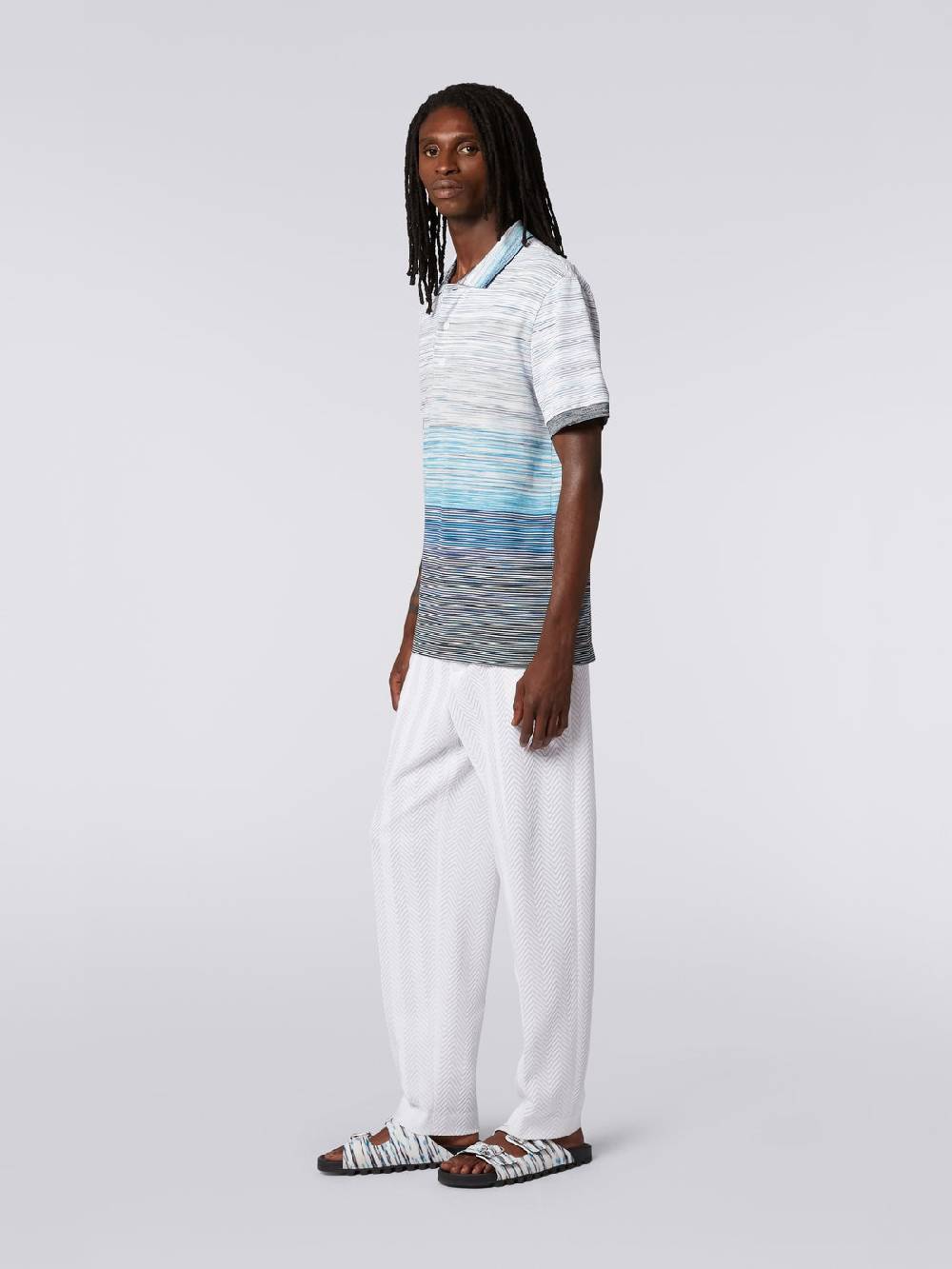 M Missoni Polo in piquet di cotone fiammato Negozi Online
