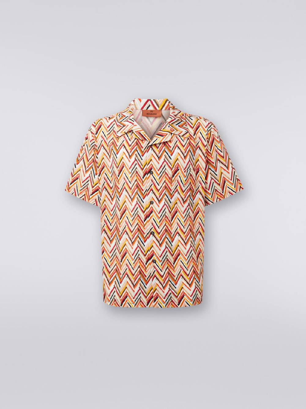 M Missoni Camicia a maniche corte in viscosa con stampa zig zag Promozione Limitata