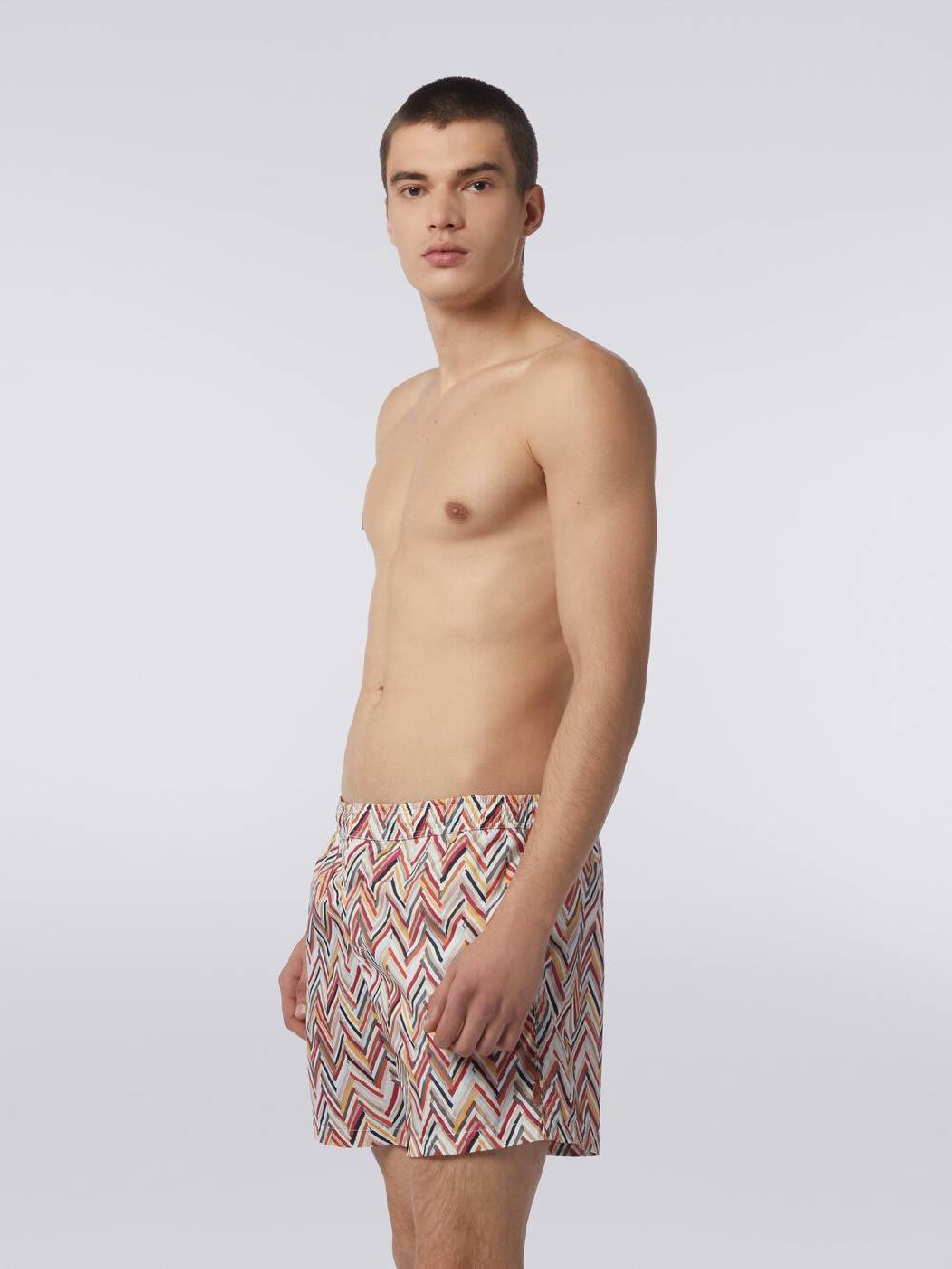 M Missoni Boxer mare con stampa zig zag effetto spennellate Fino Al -60%