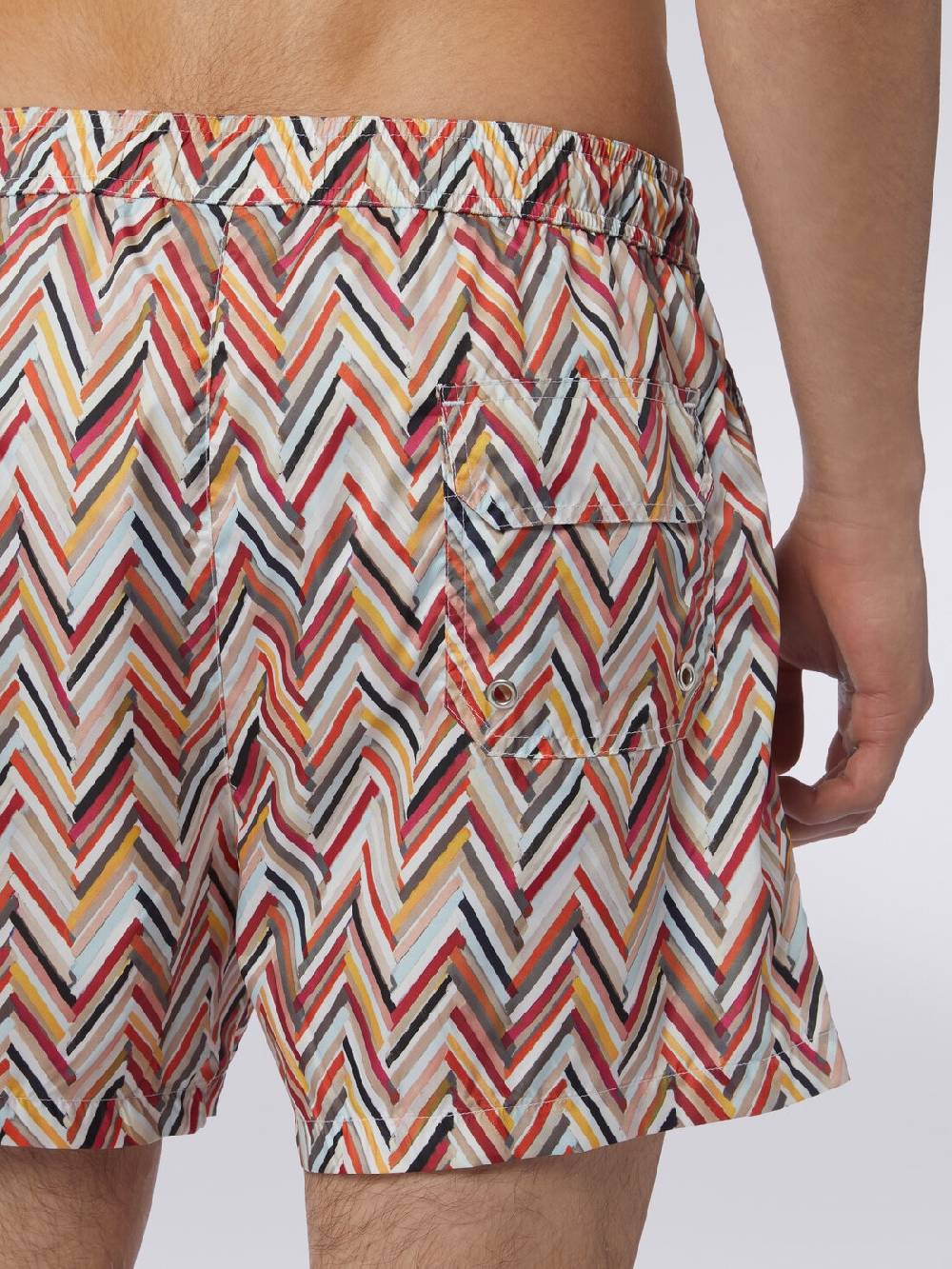M Missoni Boxer mare con stampa zig zag effetto spennellate Fino Al -60%