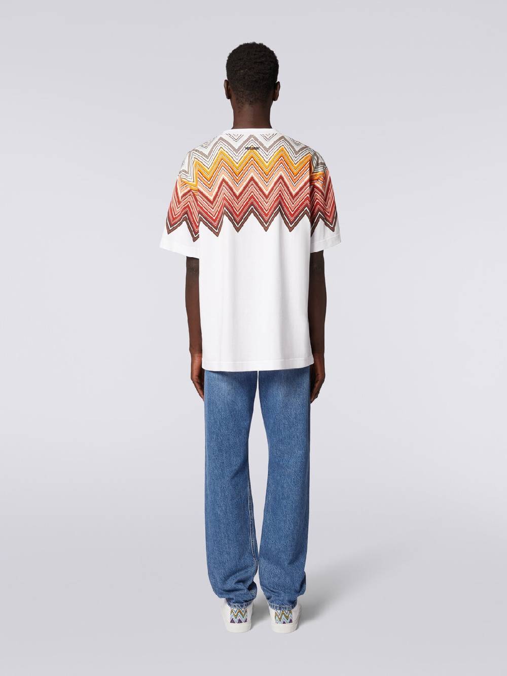 M Missoni T-shirt oversize in cotone con stampa macro zig zag Shopping Online