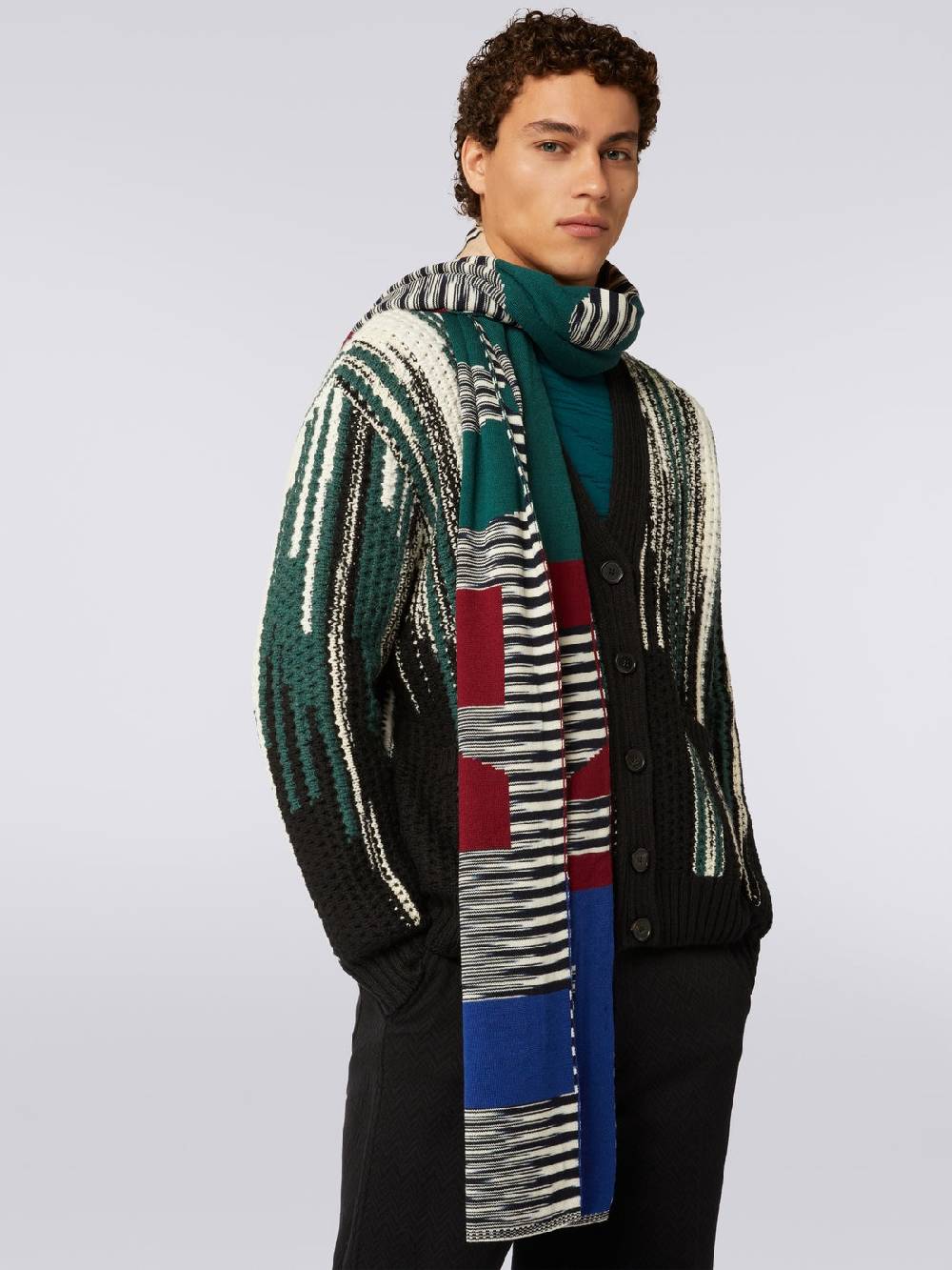 M Missoni Sciarpa di lana con lettering logo Presa