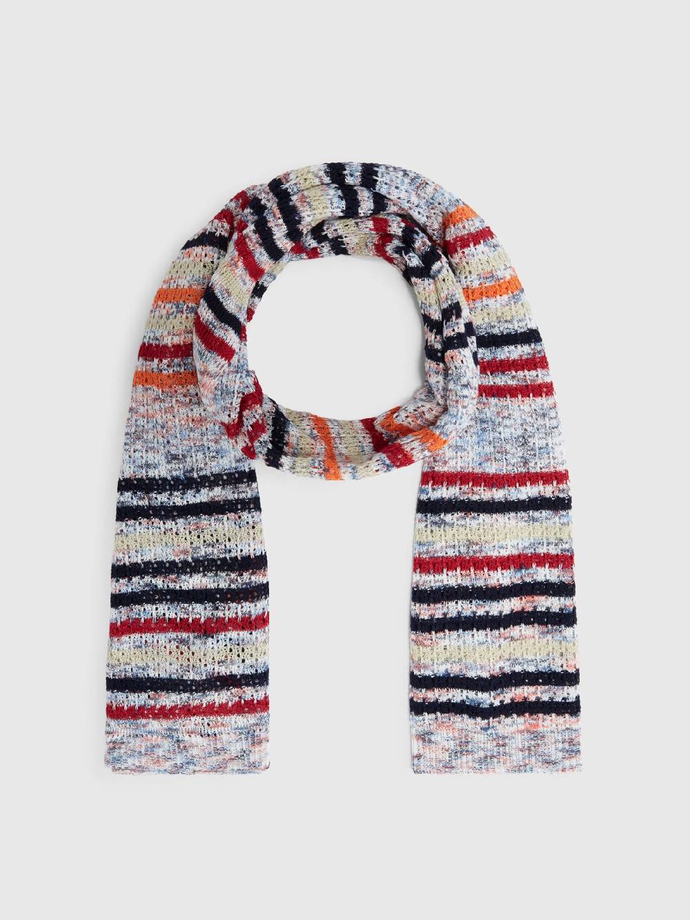 M Missoni Sciarpa in cotone fiammato con motivo a righe Sconto
