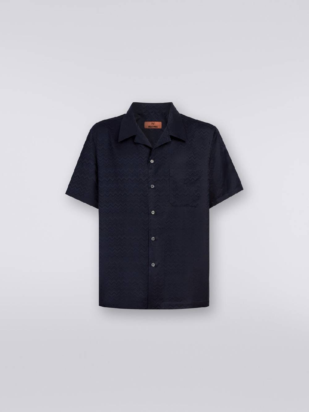 M Missoni Camicia a maniche corte modello bowling in misto cotone chevron Offerta