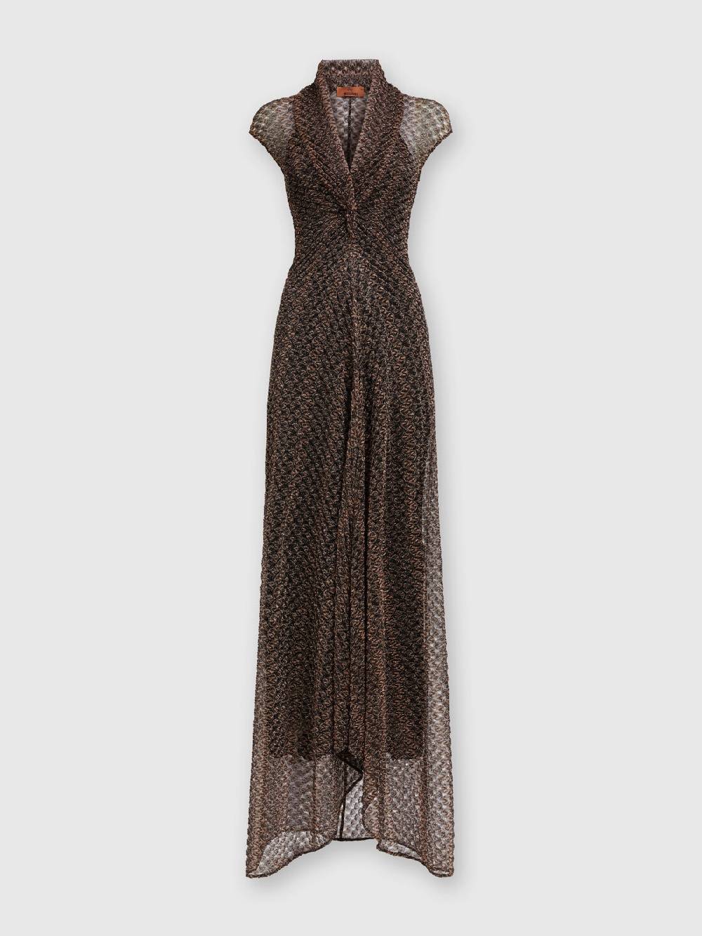 M Missoni Abito lungo in pizzo lamé con scollatura torchon Italia