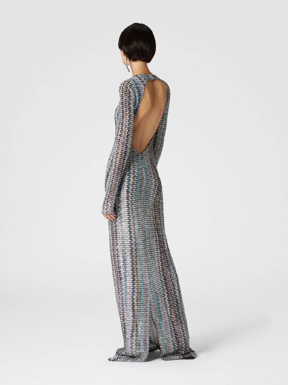 M Missoni Abito lungo con paillettes e dettaglio cut out Promozione