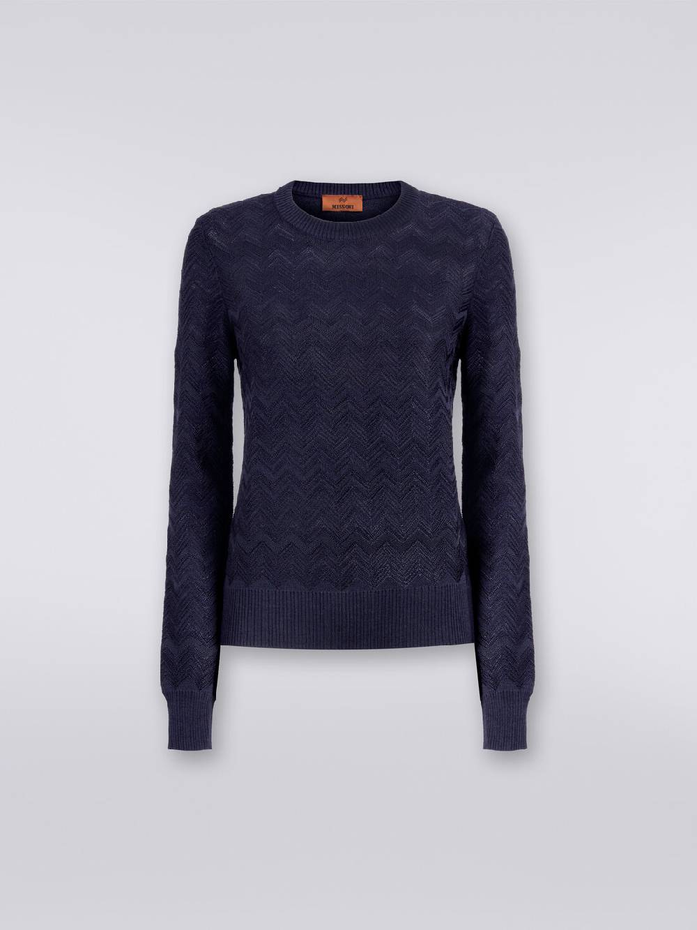 M Missoni Pullover girocollo in viscosa e lana chevron Soddisfazione Garantita