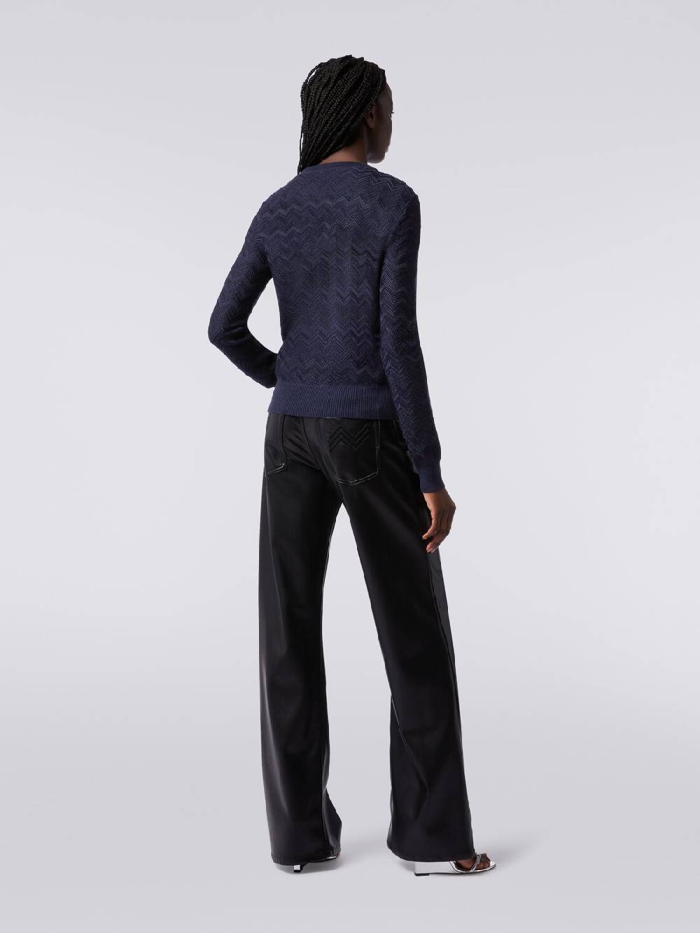 M Missoni Pullover girocollo in viscosa e lana chevron Soddisfazione Garantita