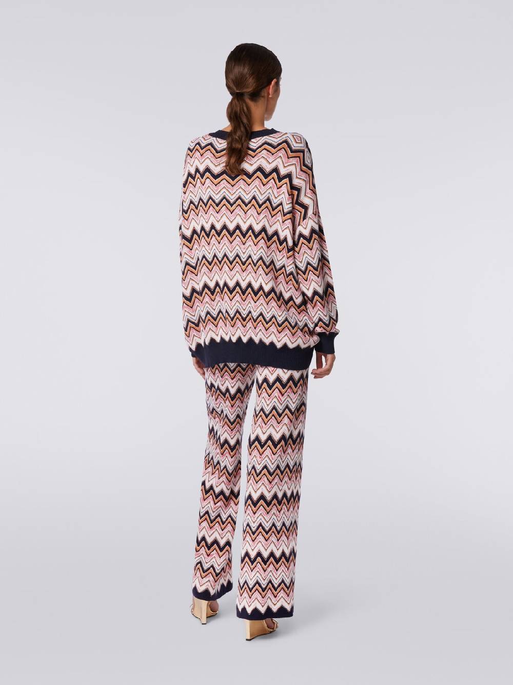 M Missoni Pantaloni a palazzo in lana e viscosa chevron Shopping Online