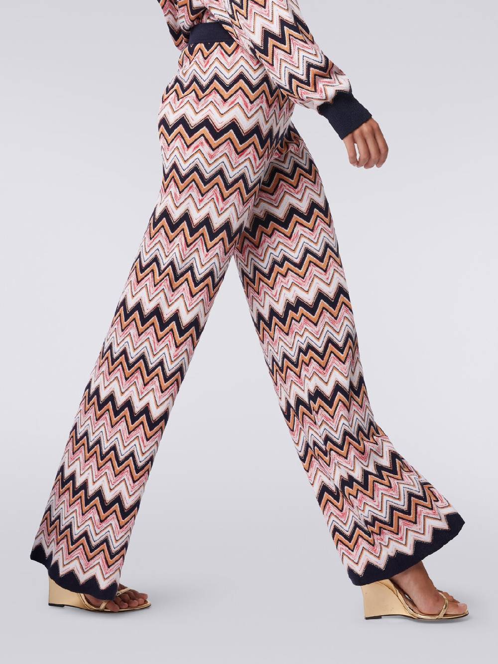 M Missoni Pantaloni a palazzo in lana e viscosa chevron Shopping Online