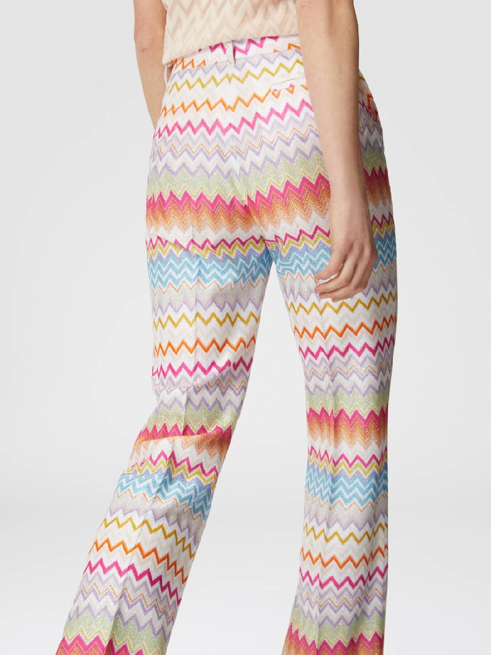 M Missoni Pantaloni capri in maglia chevron lamé con paillettes Affare Del Giorno