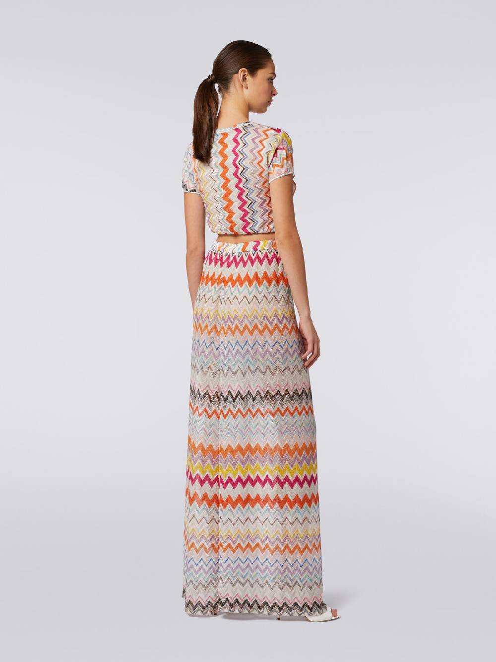 M Missoni Pantaloni a palazzo in misto viscosa chevron lamé Convenienza
