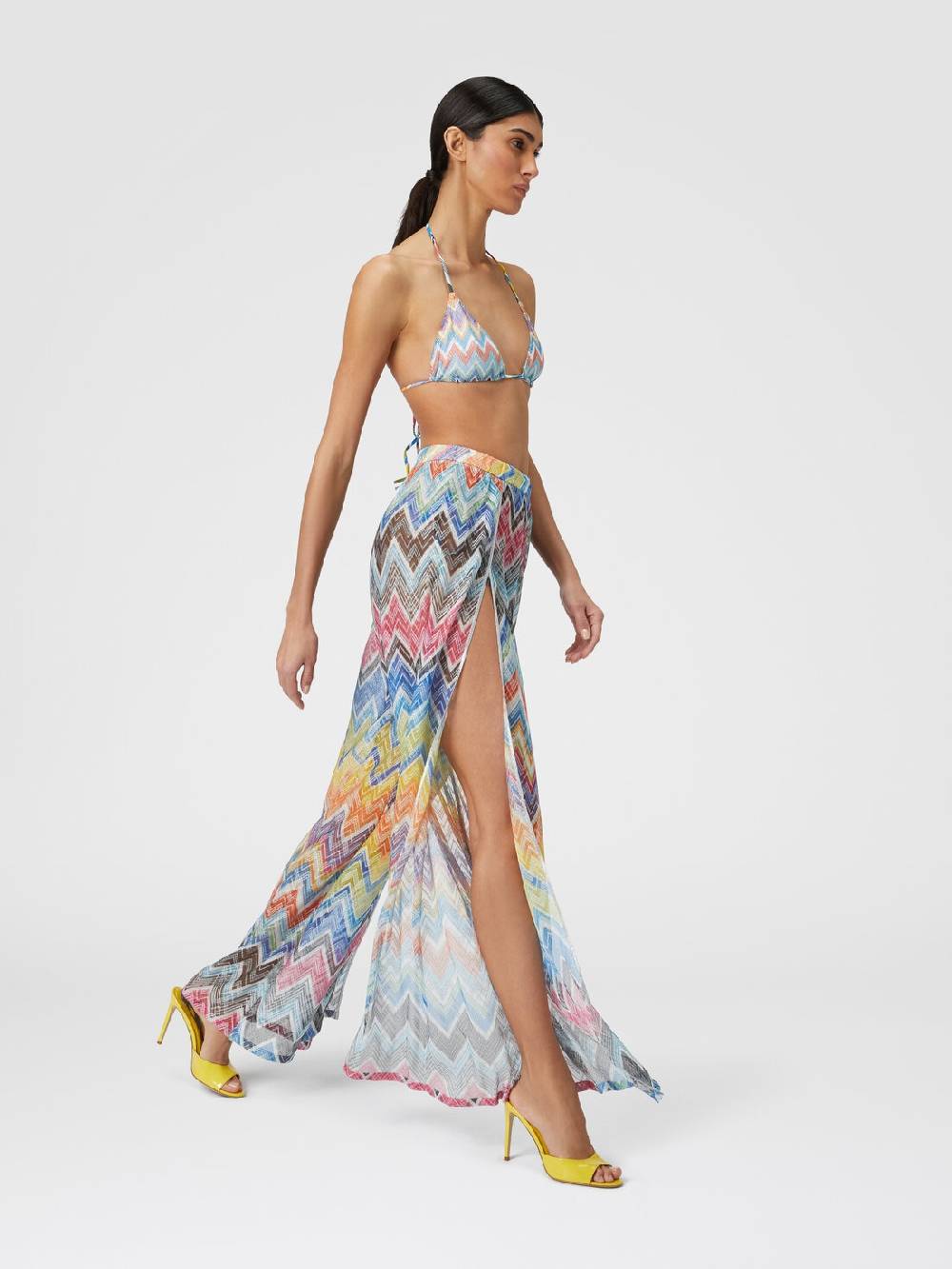 M Missoni Pantapalazzo con stampa zig zag e lurex Novità