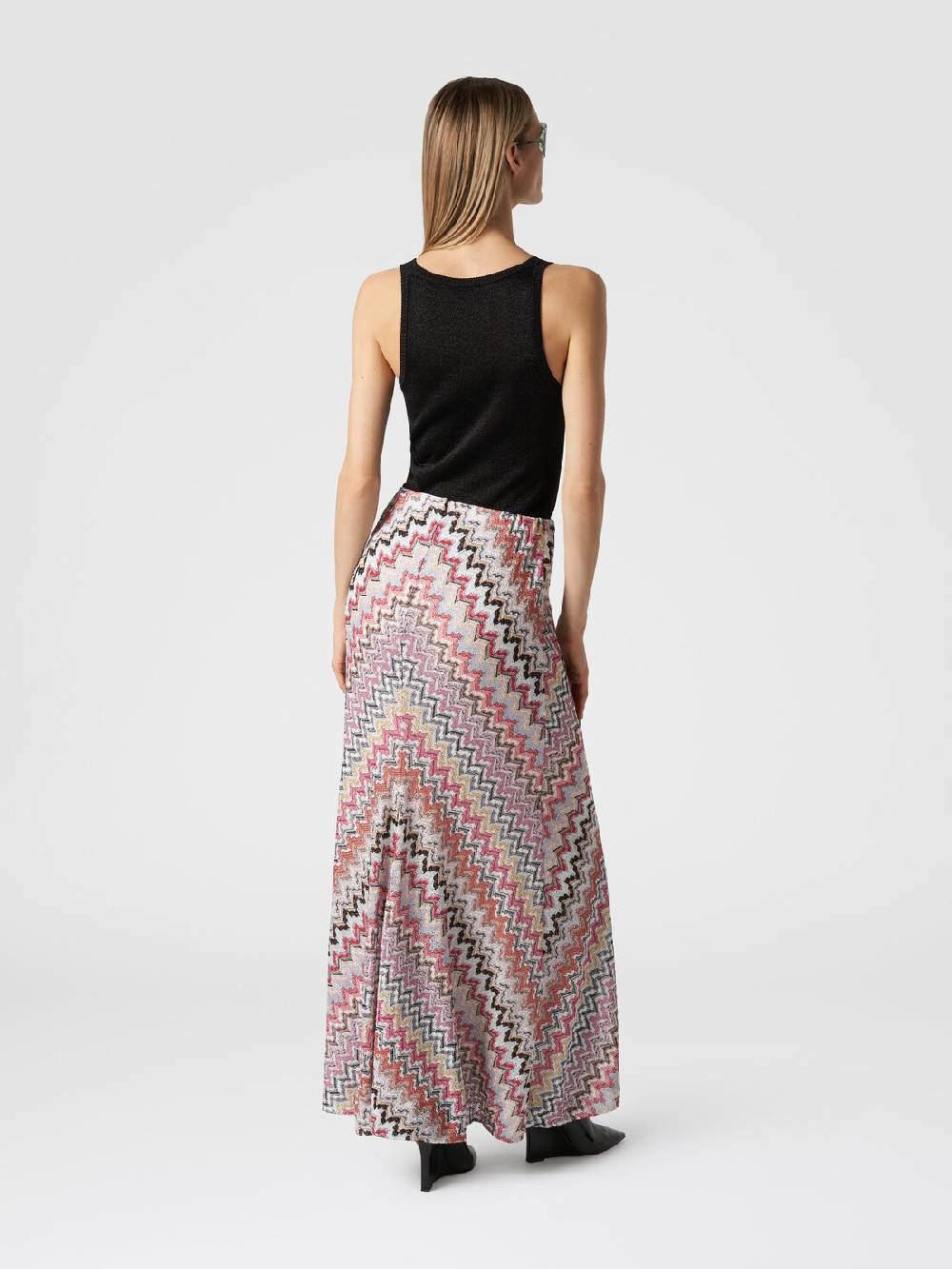 M Missoni Gonna lunga in viscosa lamé zig zag Offerta