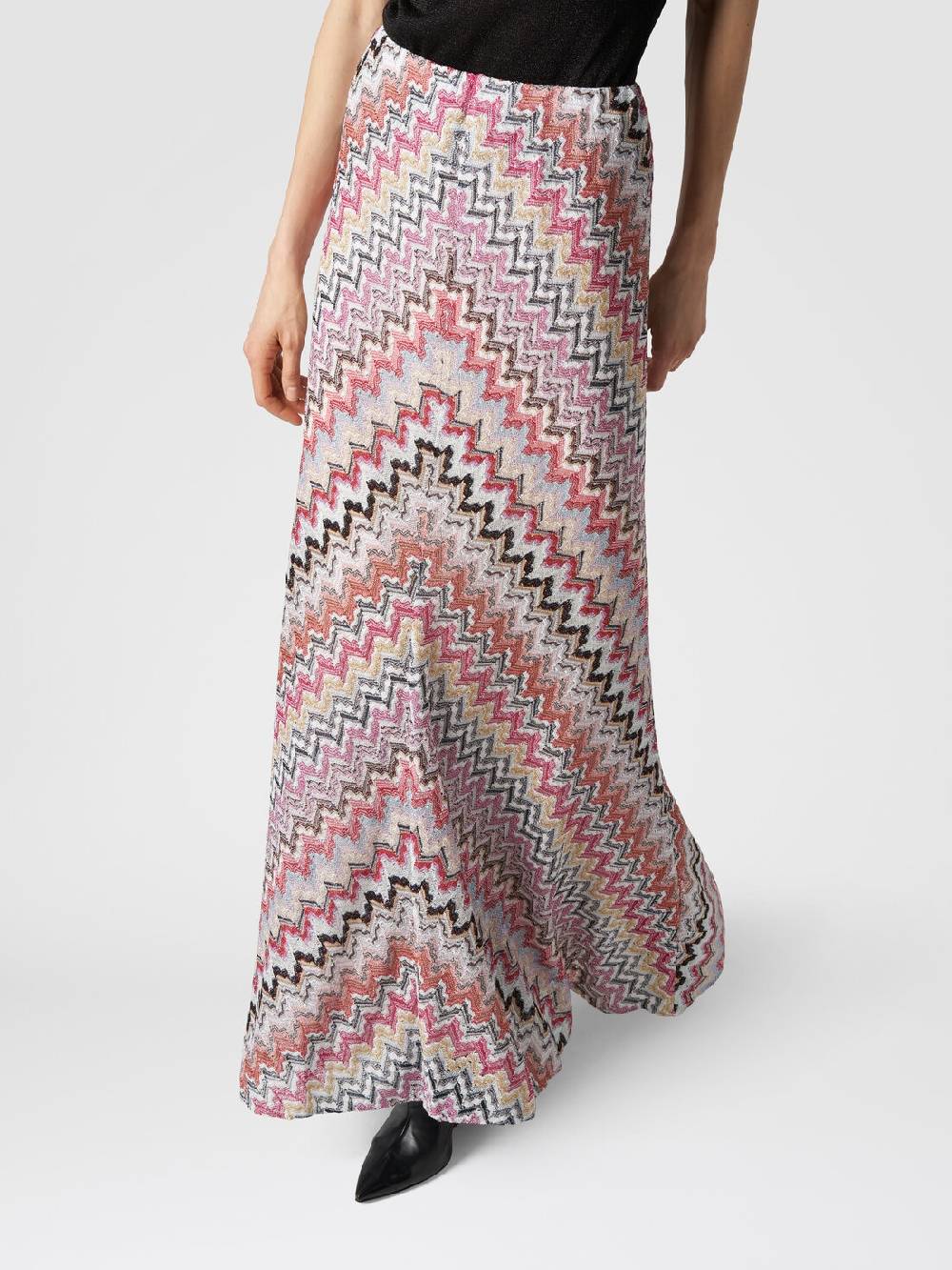 M Missoni Gonna lunga in viscosa lamé zig zag Offerta